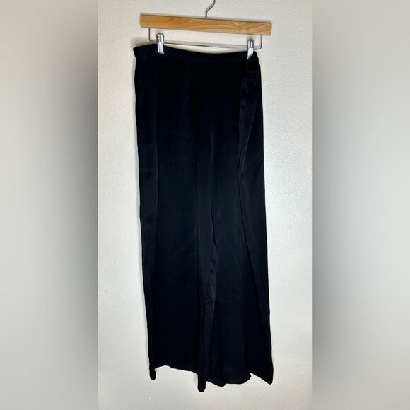 Eileen Fisher Textured Cupro Wide-Leg Pant Black NWT Size Large - Picture 3 of 6